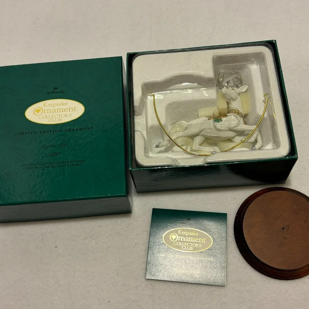 Lot 5 Vintage Hallmark Keepsake Club Fine Porcelain Ornaments Angel Santa Boxed